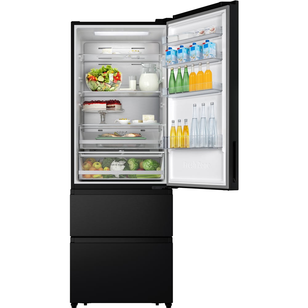 Combina frigorifica HISENSE RT641N4AFE1, Total No Frost, 493 l, H 200 cm, Clasa E, Wi-Fi, negru