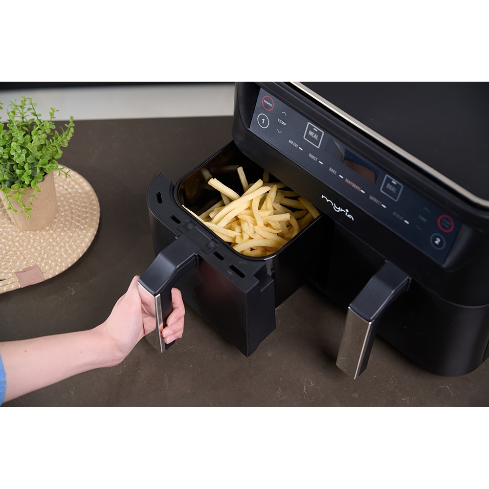 Friteuza cu aer cald dubla MYRIA MY4494BK, 8l, 2460W, negru-argintiu