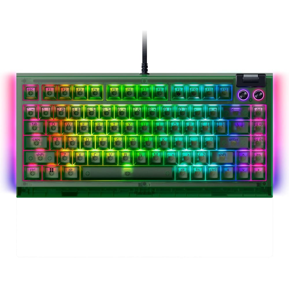 Tastatura Gaming mecanica RAZER BlackWidow V4 75%, USB, Layout US, Phantom Green Edition