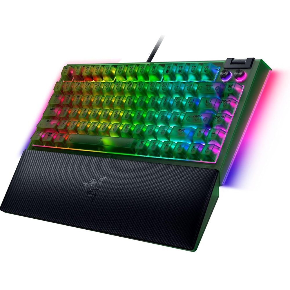 Tastatura Gaming mecanica RAZER BlackWidow V4 75%, USB, Layout US, Phantom Green Edition