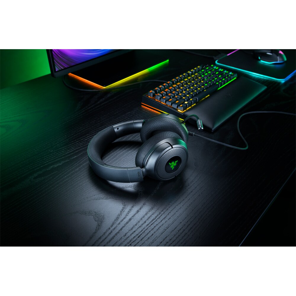 Casti Gaming RAZER Kraken V4 X Sensa HD Haptics, 7.1 surround, Microfon HyperClear Cardioid, negru