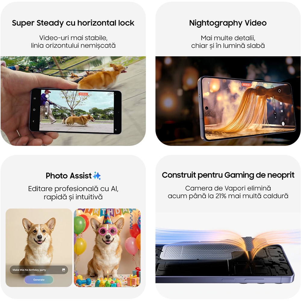 Telefon SAMSUNG Galaxy S26+ 5G, 512GB, 12GB RAM, Dual SIM, White