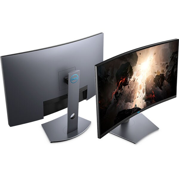 Monitor LED VA DELL S3220DGF, 32", QHD, 165Hz, FreeSync, negru-argintiu