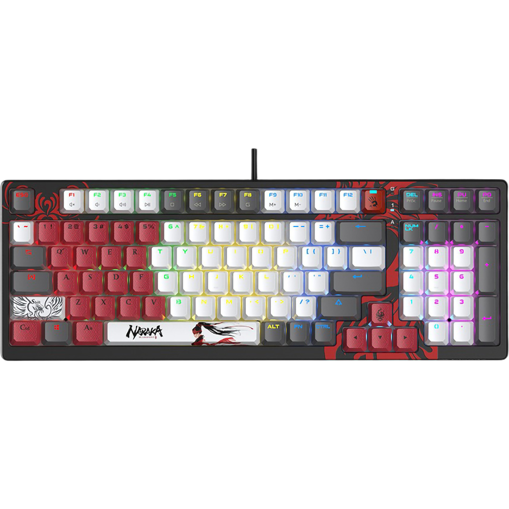 Tastatura Gaming mecanica A4TECH S98 Naraka, USB, Layout US, multicolor