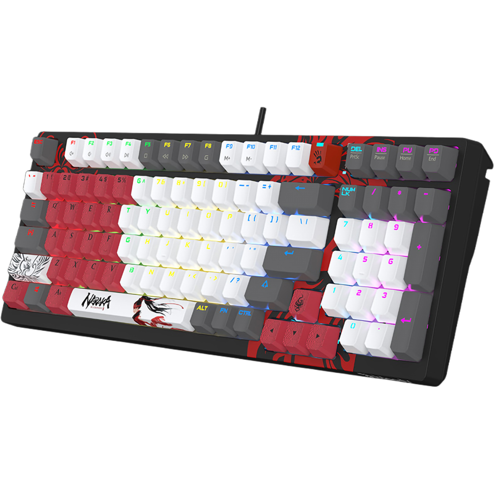 Tastatura Gaming mecanica A4TECH S98 Naraka, USB, Layout US, multicolor
