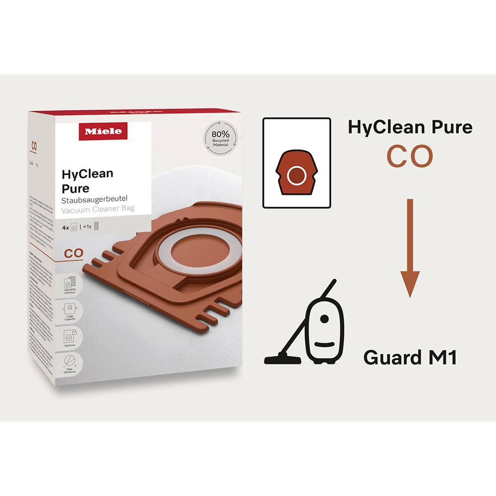 Kit aspirator MIELE HyClean Pure CO: 4 saci + filtru evacuare