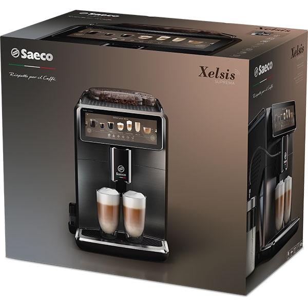 Espressor automat SAECO Xelsis Suprema SM8889/00, 1.7l, 1500W, 15 bar, HygieSteam, AquaClean, argintiu-negru