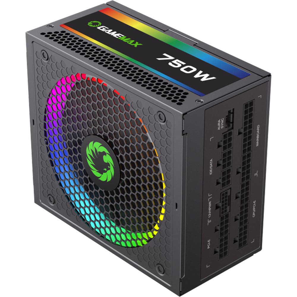 Sursa PC GAMEMAX RGB 750 PRO, 750W, 140mm, 80 Plus Gold, Full Modular