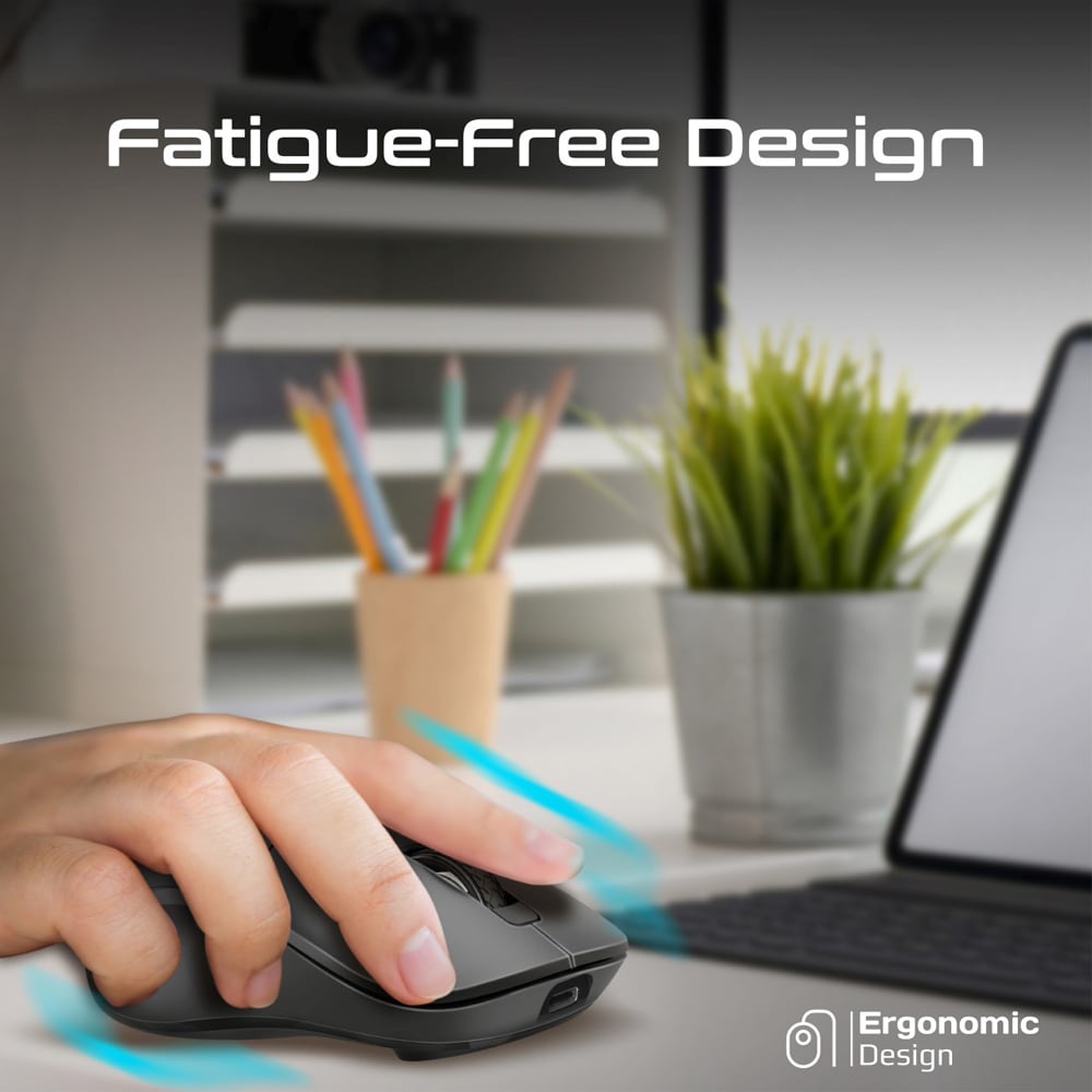 Mouse Wireless PROMATE Samo, Dual Mode, 1600 dpi, Bluetooth, negru