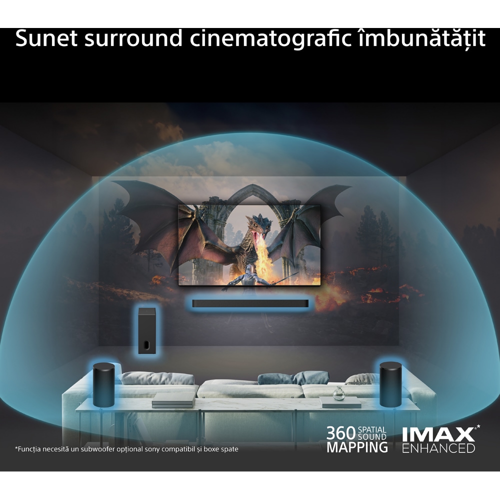 Kit surround SONY BRAVIA Theatre Rear 9 SA-RS9, 180W, Wireless, negru