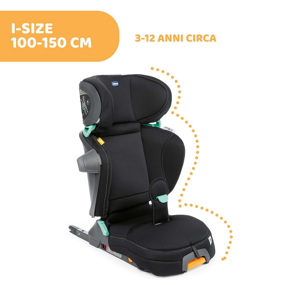 Scaun auto CHICCO Fold&Go I-Size 793388, Isofix, 15-36kg, gri-negru