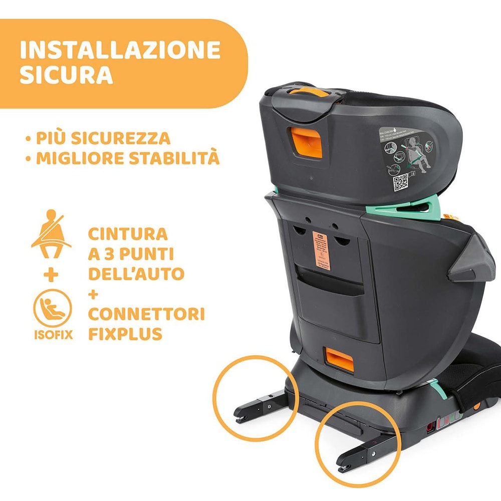 Scaun auto CHICCO Fold&Go I-Size 793388, Isofix, 15-36kg, gri-negru