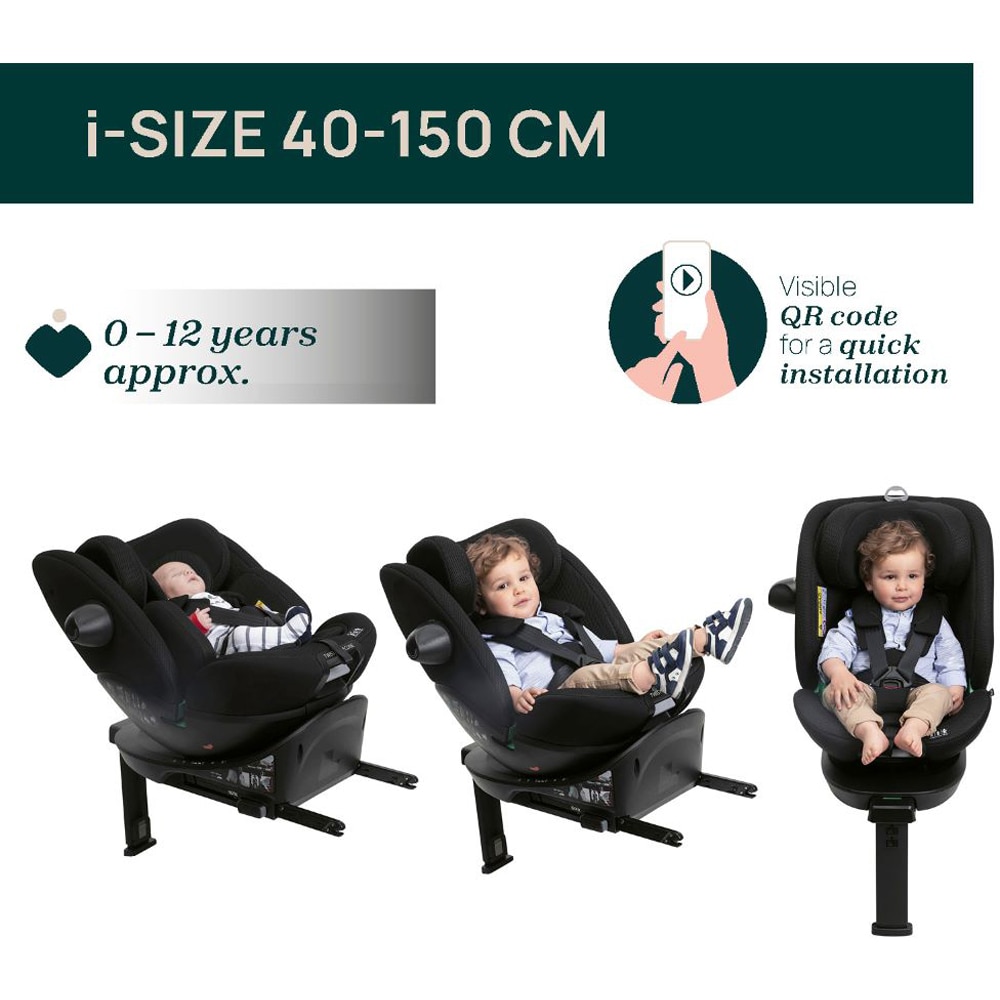 Scaun auto CHICCO Everone 81117, Isofix, 0-36 kg, i-Size, gri inchis-negru