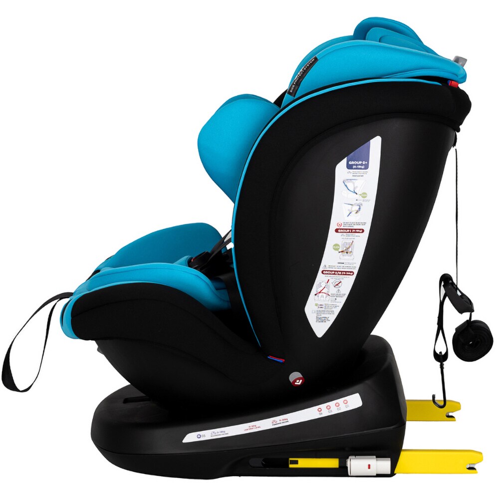 Scaun auto BUF BOOF Tweety Plus Deluxe rotativ 360 grade, Isofix, 0-36 kg, albastru-negru