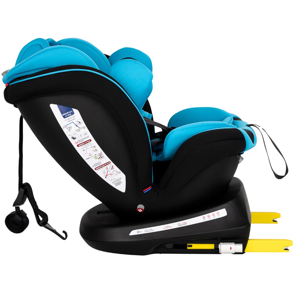 Scaun auto BUF BOOF Tweety Plus Deluxe rotativ 360 grade, Isofix, 0-36 kg, albastru-negru