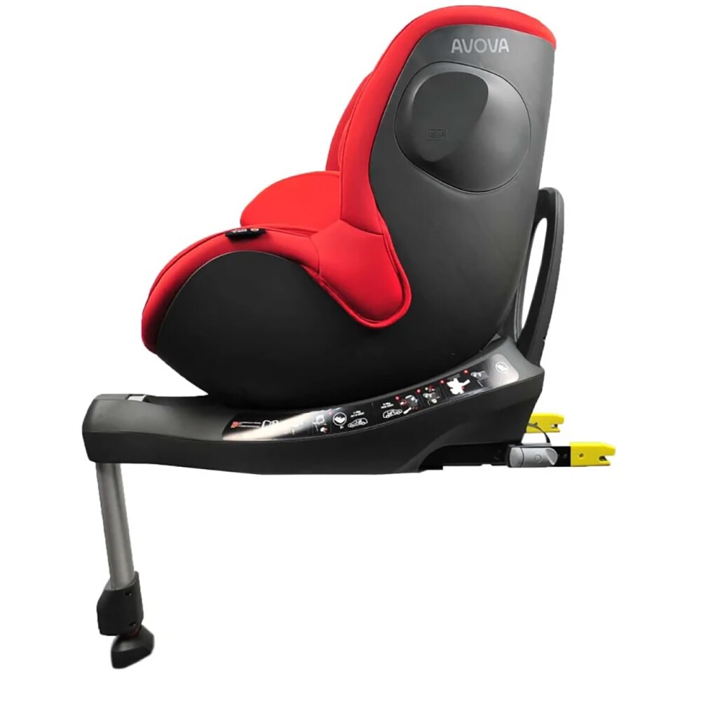 Scaun auto AVOVA Sperber-Fix AV1105002, 5 puncte, 0-25 kg, i-Size, rosu-negru