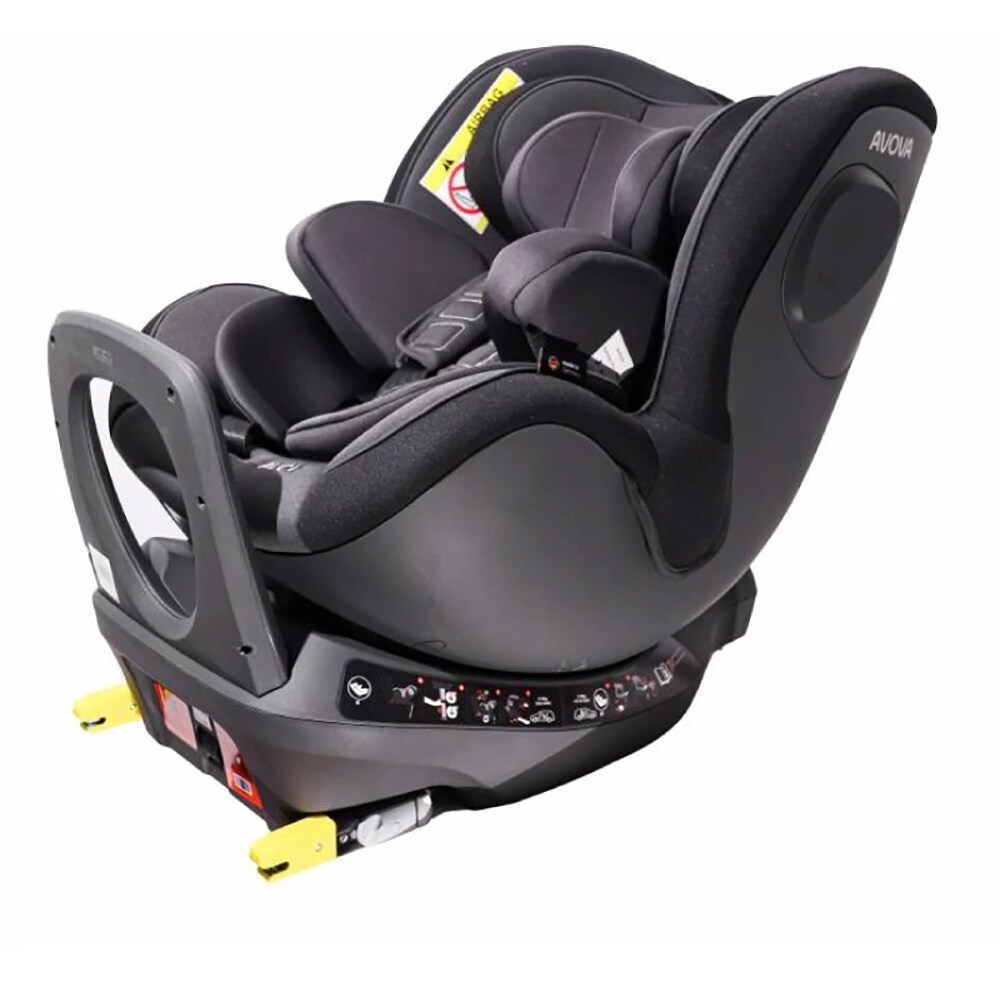 Scaun auto AVOVA Sperber-Fix AV1105009, 5 puncte, 0-25 kg, i-Size, gri inchis-negru