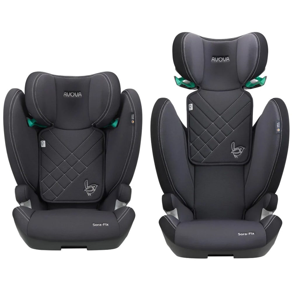 Scaun auto AVOVA Sora-Fix AV1111004, Isofix, 15-36 kg, I-Size, gri antracit-negru