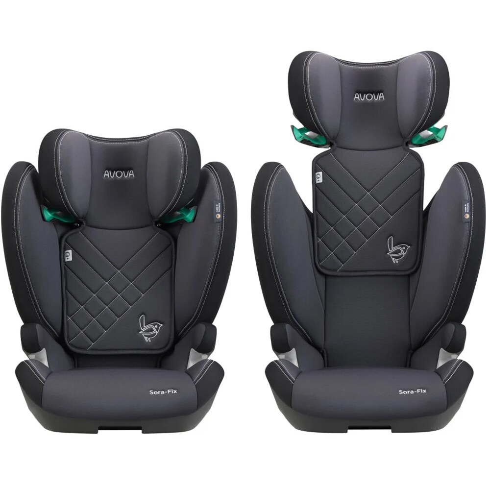 Scaun auto AVOVA Sora-Fix AV1111005, Isofix, 15-36 kg, I-Size, gri inchis-negru