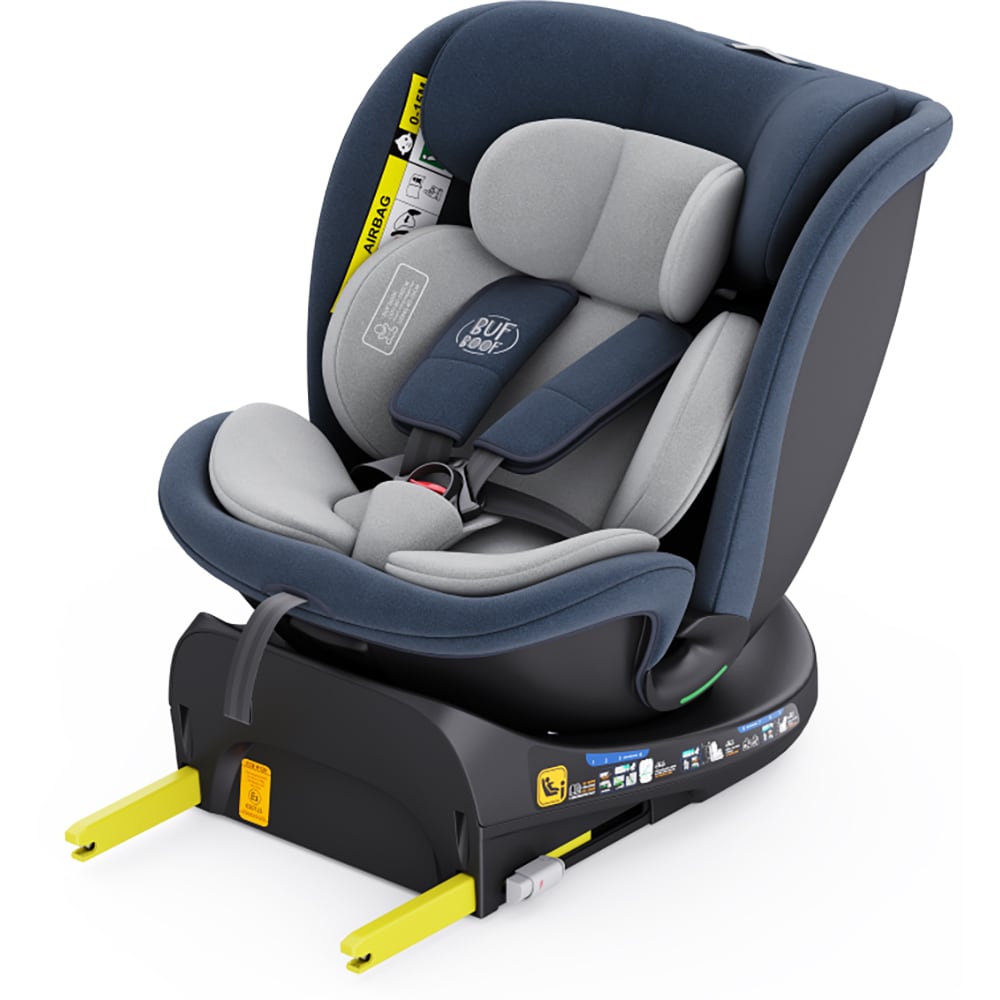 Scaun auto BUF BOOF B-Joy Deluxe rotativ 360 grade BJOYBLUE, Isofix, 0-36 kg, i-Size, bleumarin-gri