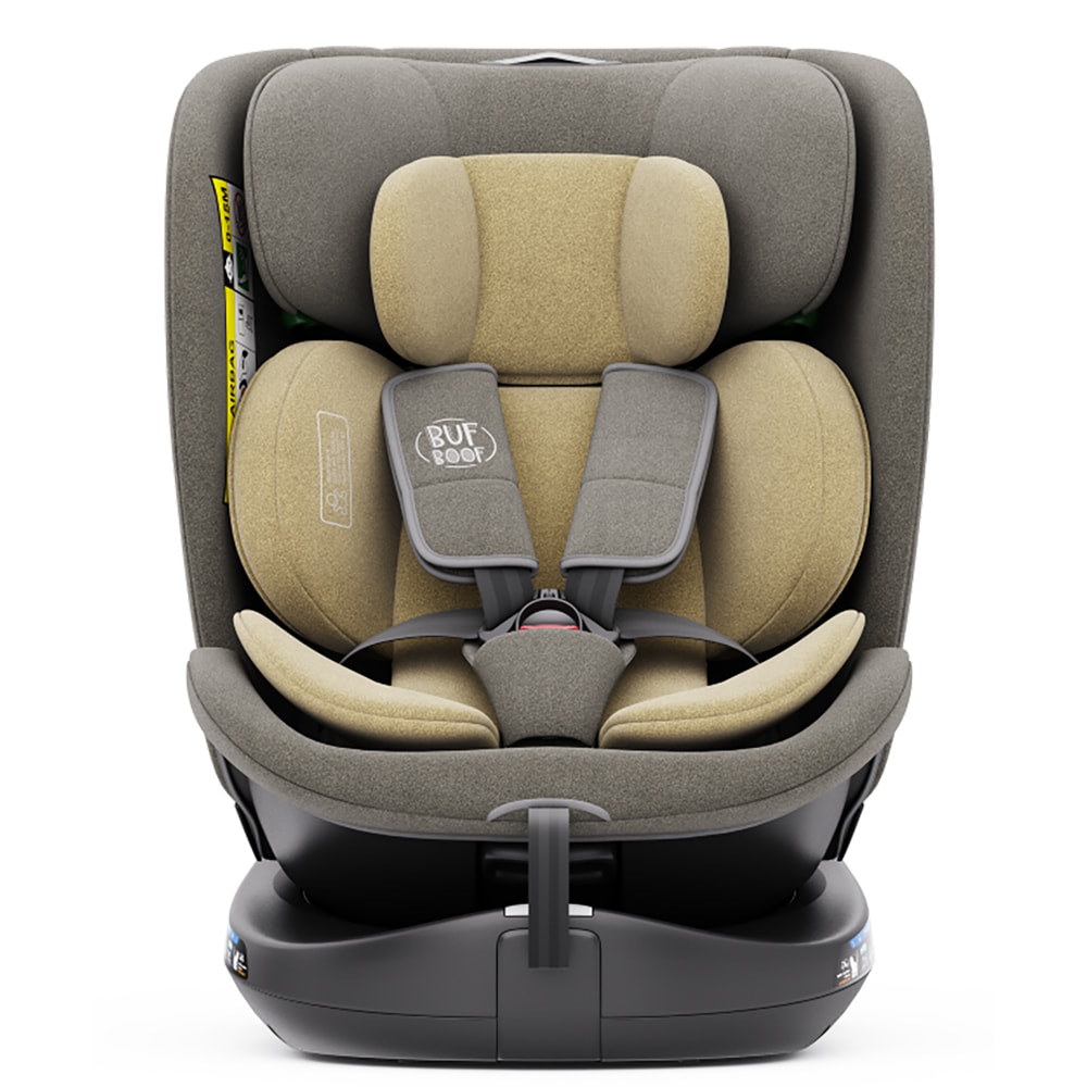 Scaun auto BUF BOOF B-Joy Deluxe rotativ 360 grade BJOYLIGHTBROWN, Isofix, 0-36 kg, i-Size, maro-negru
