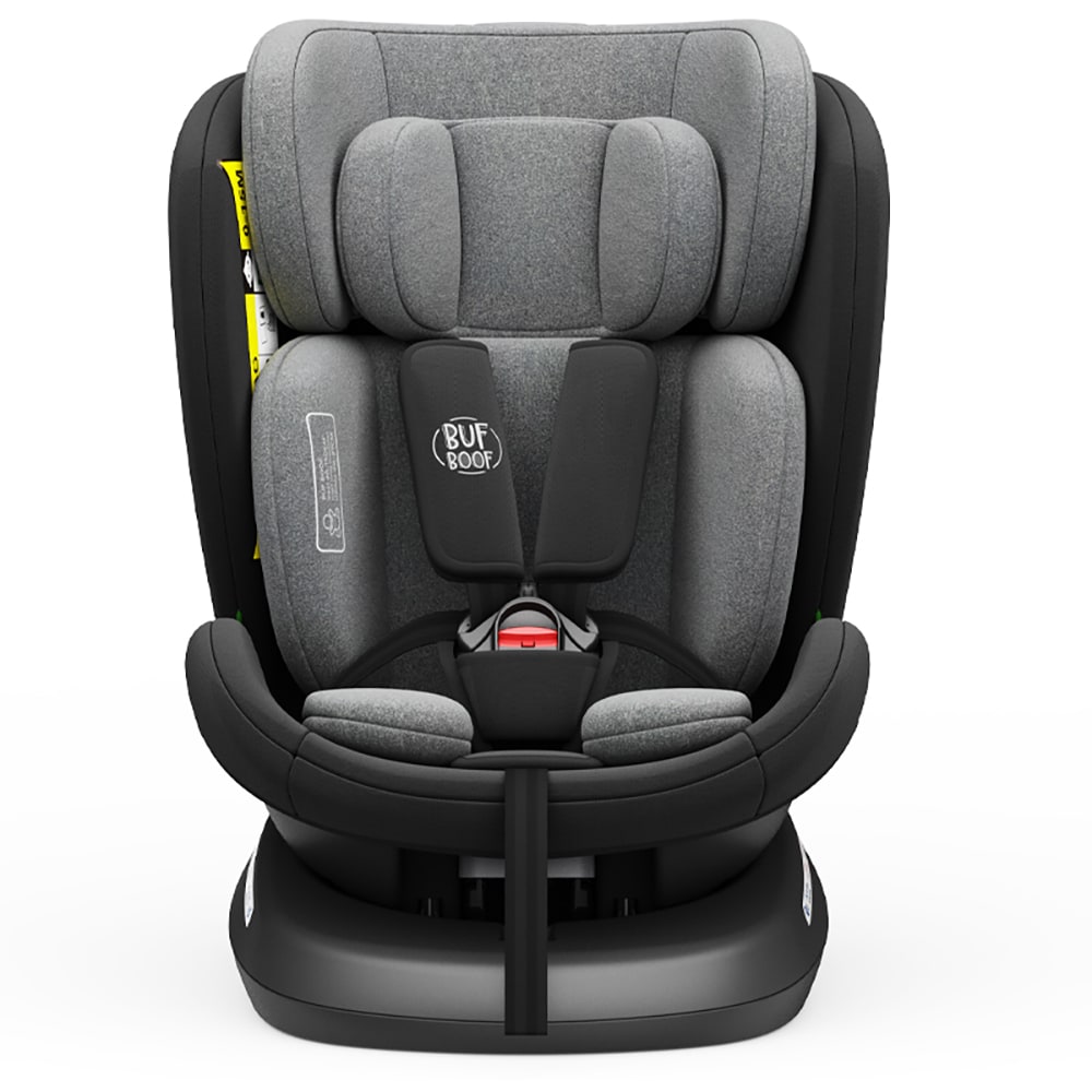 Scaun auto BUF BOOF TWT Plua rotativ 360 grade ISIZETWTBL, Isofix, 0-36 kg, R129, gri-negru