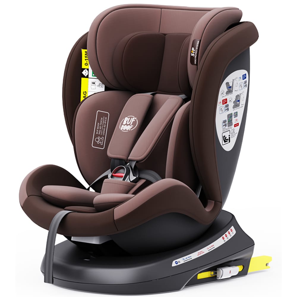 Scaun auto BUF BOOF TWT Plus rotativ 360 grade ISIZETWTCOF, Isofix, 0-36 kg, R129, maro-negru