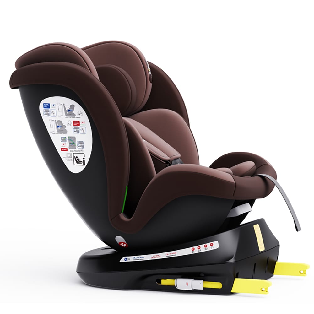 Scaun auto BUF BOOF TWT Plus rotativ 360 grade ISIZETWTCOF, Isofix, 0-36 kg, R129, maro-negru