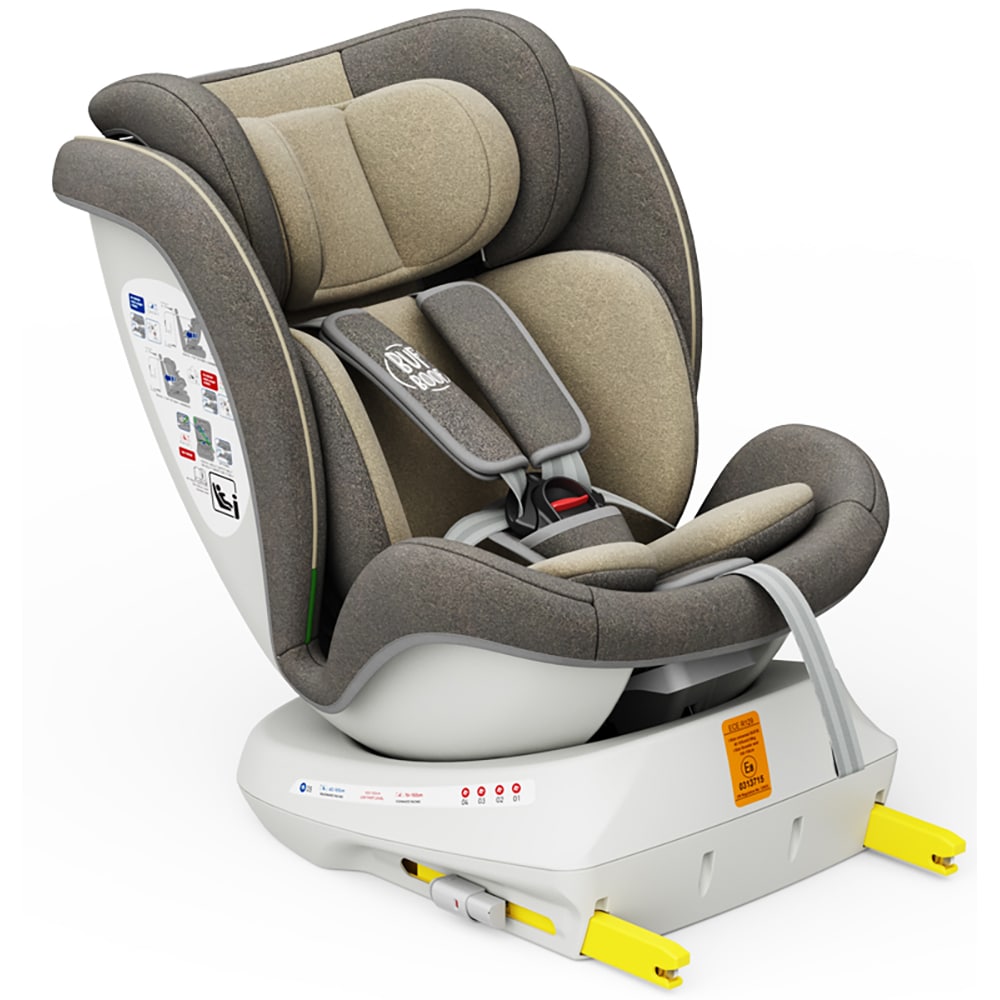 Scaun auto BUF BOOF TWT Plus rotativ 360 grade ISIZETWTLB, Isofix, 0-36 kg, R129, kaki-alb