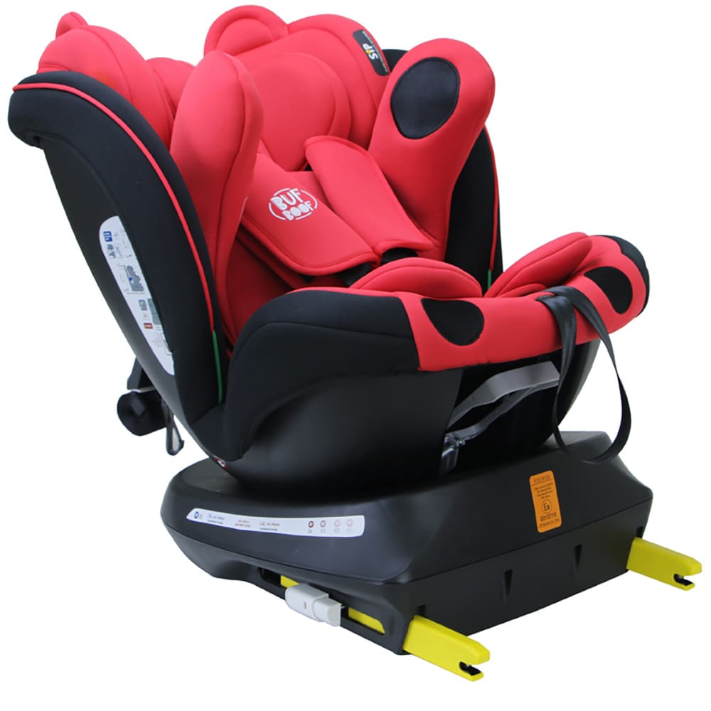 Scaun auto BUF BOOF Plus i-Size rotativ 360 grade ISIZEURSRED, Isofix, 0-36 kg, rosu-negru
