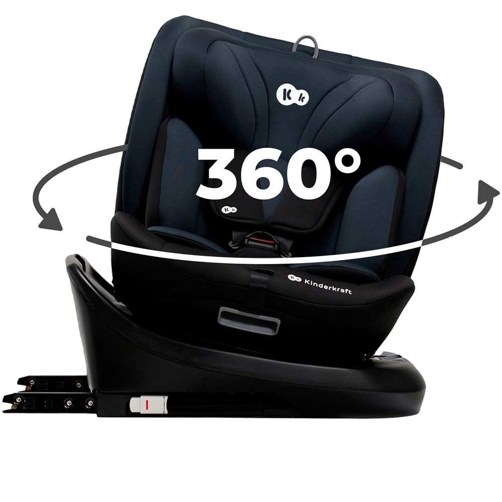 Scaun auto KINDERKRAFT I-Grow KCIGRO00BLK, 5 puncte, 0-36kg, R129, bleumarin-negru