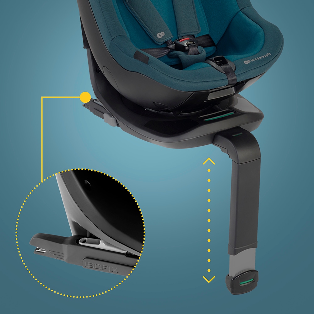 Scaun auto KINDERKRAFT I-Guard Pro KCIGUAPRBLU, 5 puncte, 9-25kg, i-Size, albastru petrol-negru
