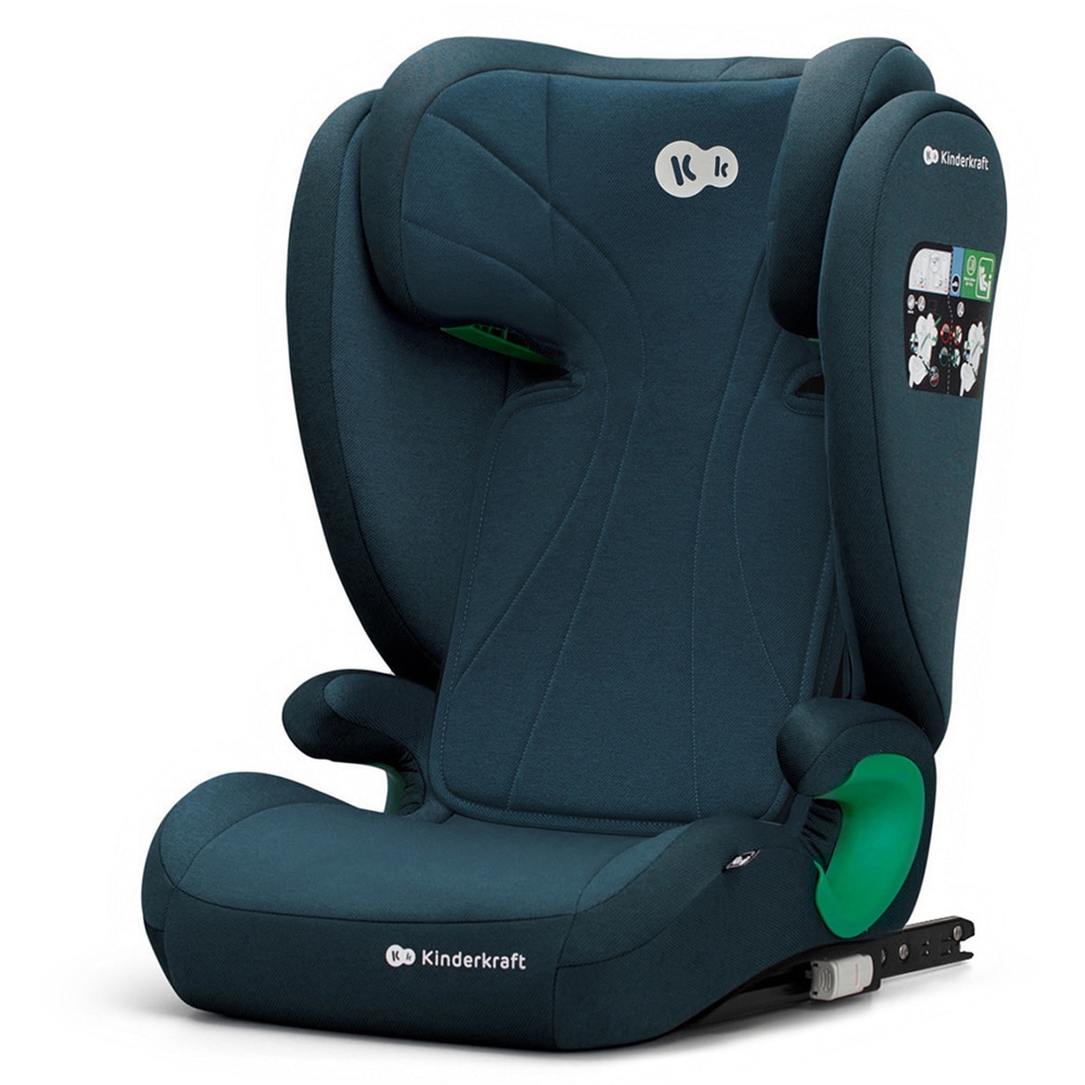 Scaun auto KINDERKRAFT Junior Fix 2 KCJUFI20BLU, Isofix, 15-36 kg, R129, albastru inchis-negru