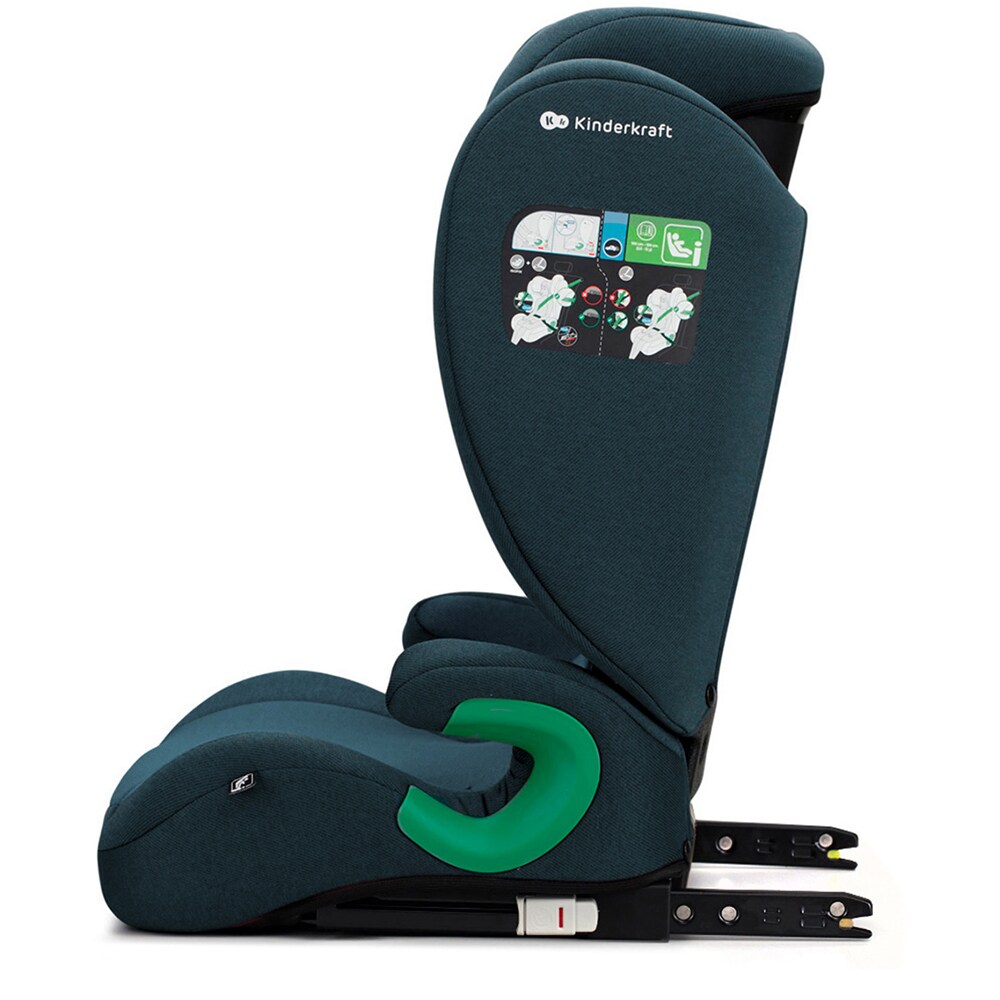 Scaun auto KINDERKRAFT Junior Fix 2 KCJUFI20BLU, Isofix, 15-36 kg, R129, albastru inchis-negru