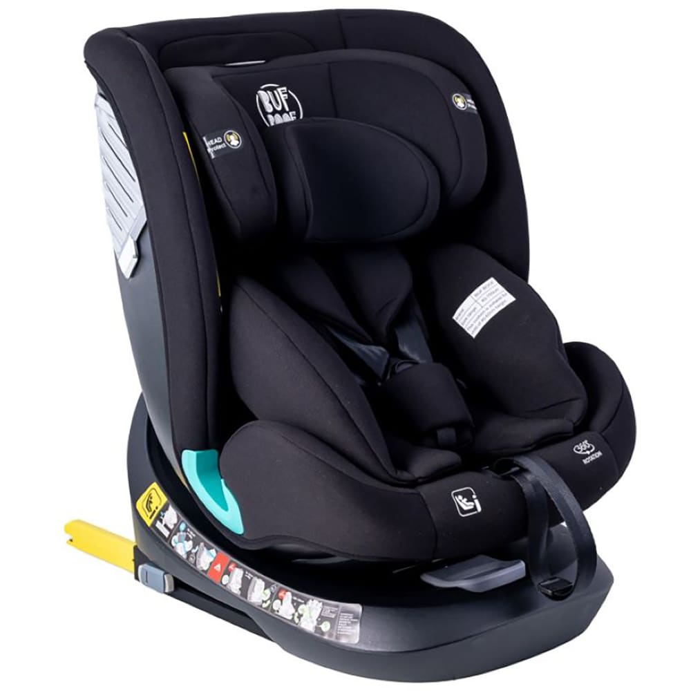 Scaun auto BUF BOOF Deluxe i-Size rotativ 360 grade SAPHIRBLACK, Isofix, 0-36 kg, negru