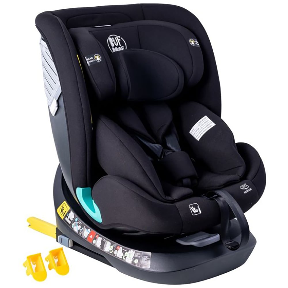 Scaun auto BUF BOOF Deluxe i-Size rotativ 360 grade SAPHIRBLACK, Isofix, 0-36 kg, negru