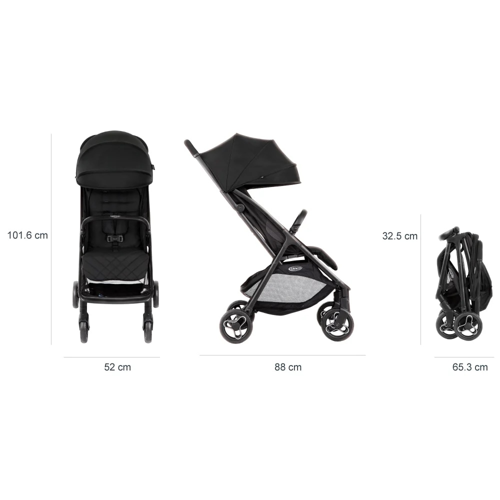 Carucior 3in1 GRACO Myavo SW101AI2199, 5 puncte, 0 luni+, negru
