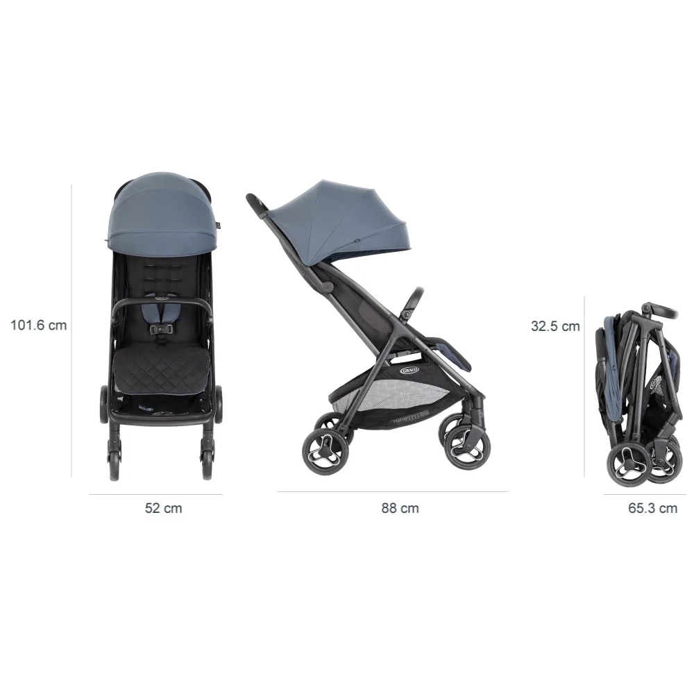 Carucior sport GRACO Myavo SW101AI220, 5 puncte, 0 luni+, albastru-negru