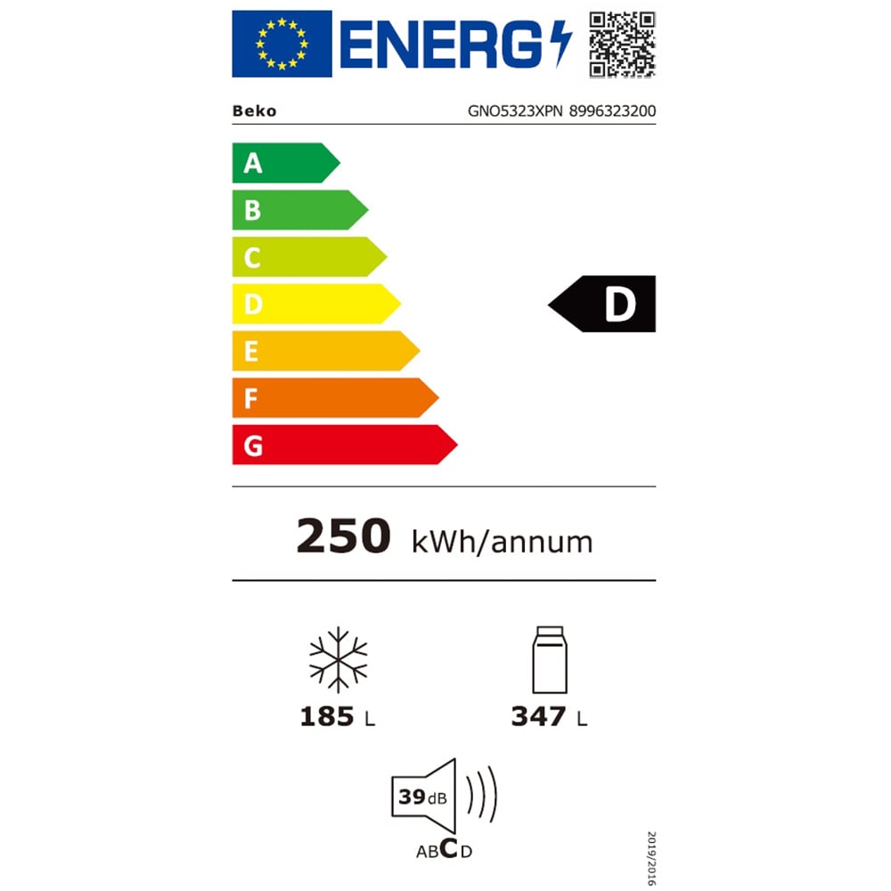 Side by Side BEKO GNO5323XPN, No Frost, 532 l, H 177 cm, Clasa D, inox