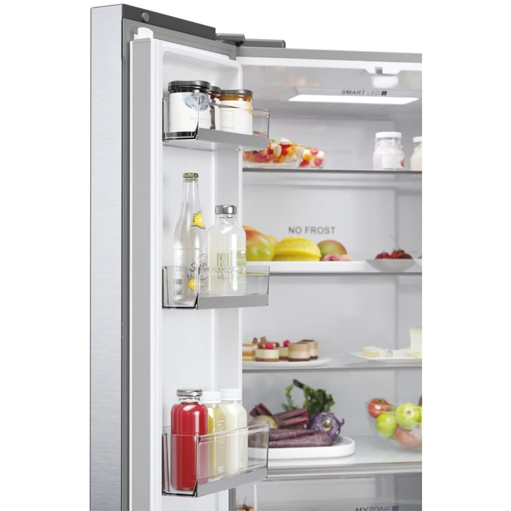 Side by Side HAIER HFR5719ENMG, No Frost, 446 l, H 190 cm, Clasa E, argintiu