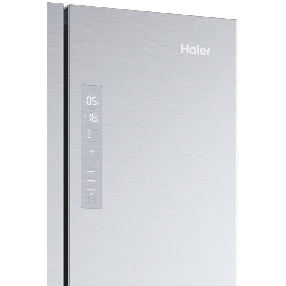 Side by Side HAIER HFR5719ENMG, No Frost, 446 l, H 190 cm, Clasa E, argintiu
