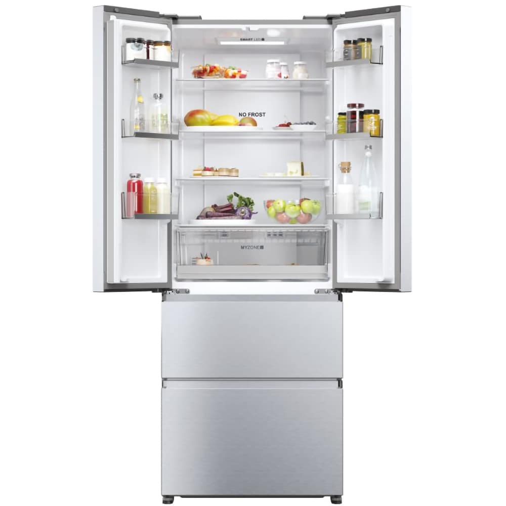 Side by Side HAIER HFR5719ENMG, No Frost, 446 l, H 190 cm, Clasa E, argintiu