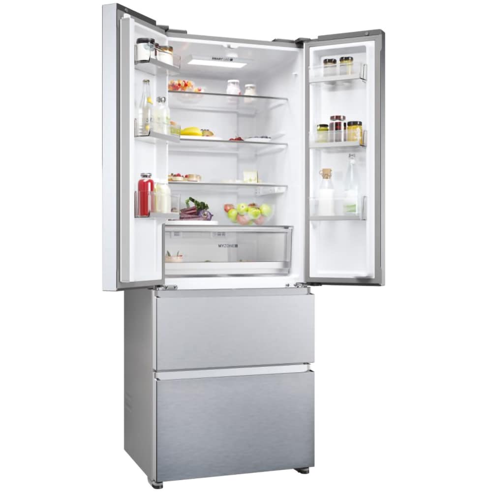 Side by Side HAIER HFR5719ENMG, No Frost, 446 l, H 190 cm, Clasa E, argintiu