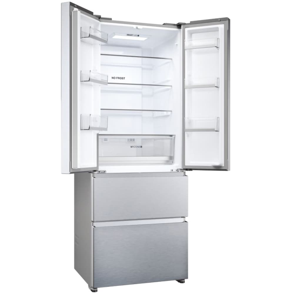 Side by Side HAIER HFR5719ENMG, No Frost, 446 l, H 190 cm, Clasa E, argintiu