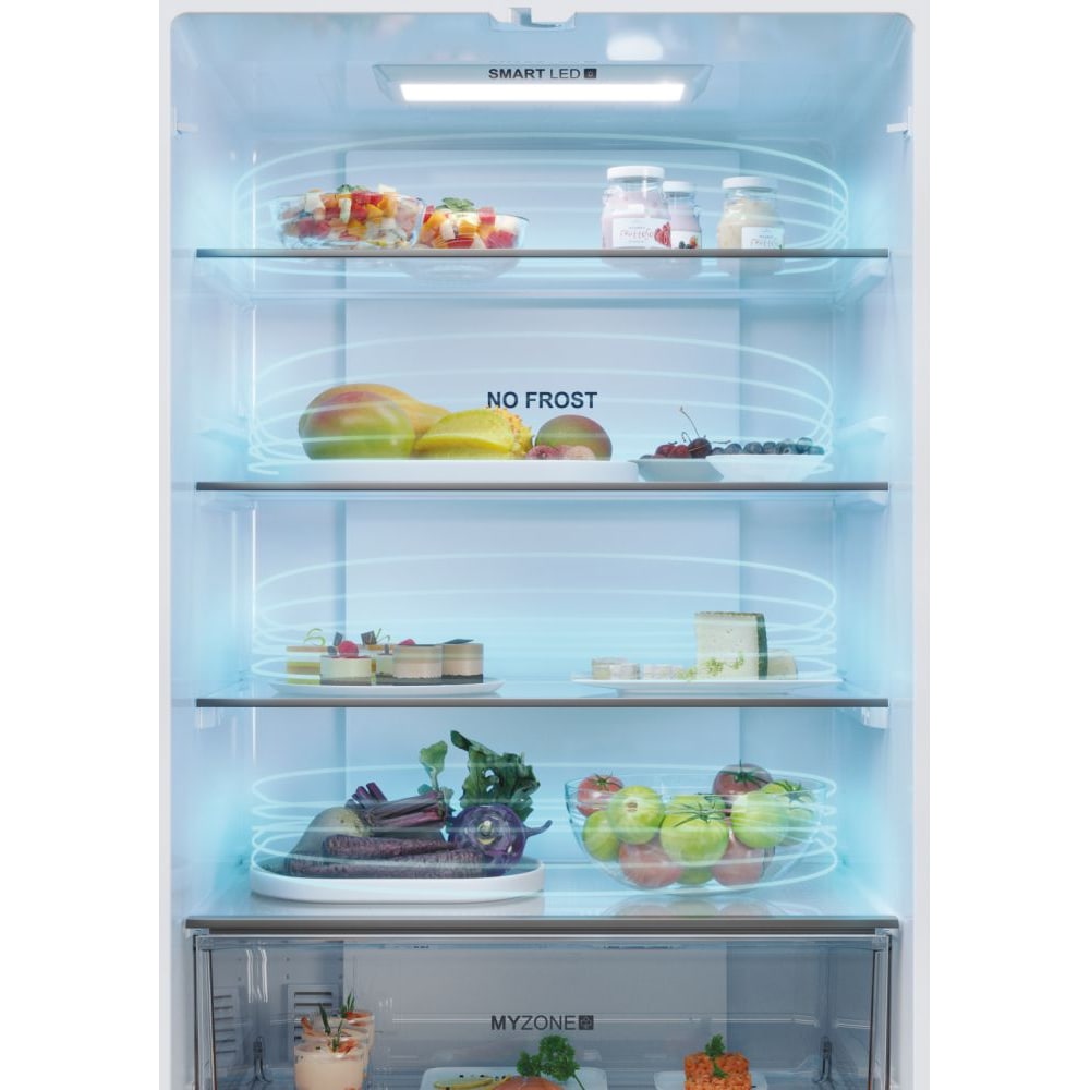 Side by Side HAIER HFR5719EWMG, No Frost, 444 l, H 190 cm, Clasa E, Dozator apa, argintiu