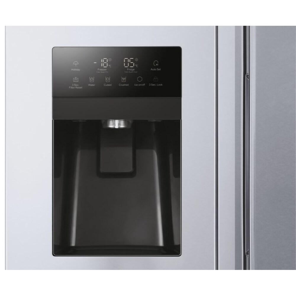Side by Side HAIER HSR3918FIPG, No Frost, 515 l, H 177 cm, Clasa F, Dozator apa, argintiu