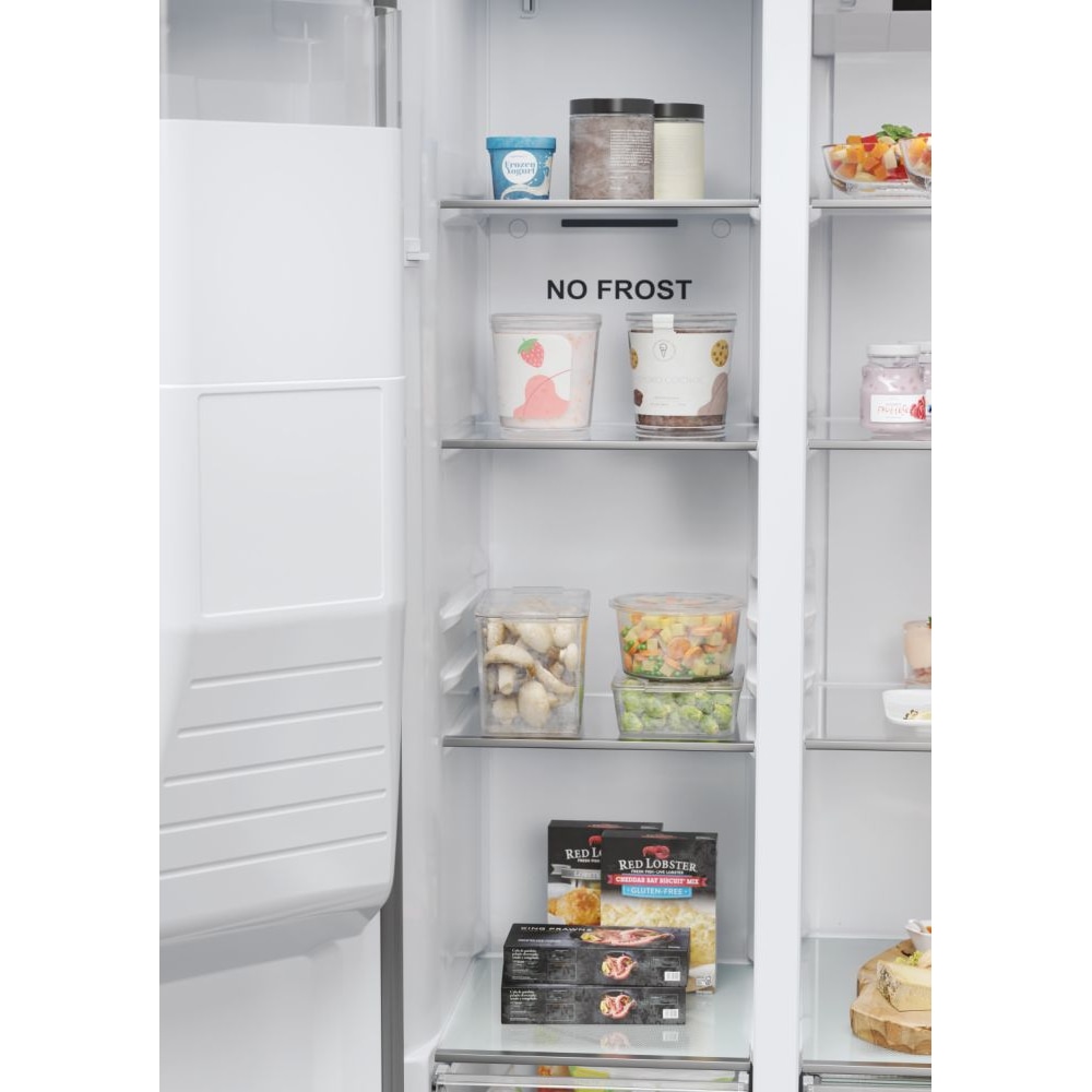 Side By Side HAIER HSR5918DIMP, No Frost, 511 l, H 177 cm, Clasa D, Dozator apa, inox