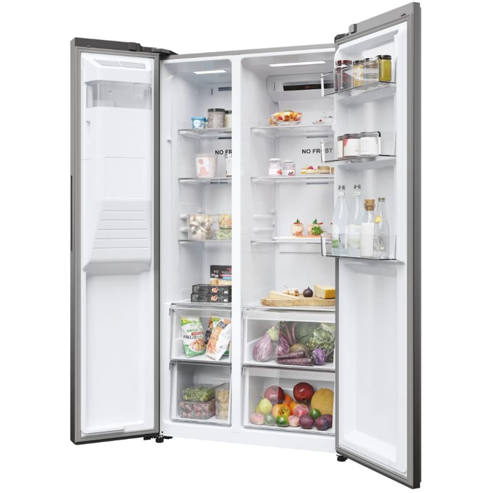 Side By Side HAIER HSR5918DIMP, No Frost, 511 l, H 177 cm, Clasa D, Dozator apa, inox