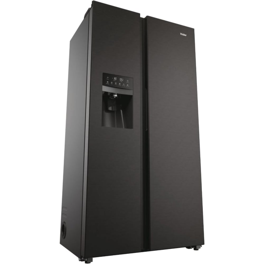 Side by Side HAIER HSR5918DIPB, No Frost, 511 l, H 177 cm, Clasa D, Dozator apa, negru