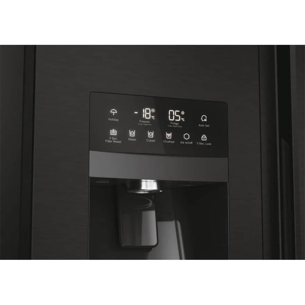 Side by Side HAIER HSR5918DIPB, No Frost, 511 l, H 177 cm, Clasa D, Dozator apa, negru